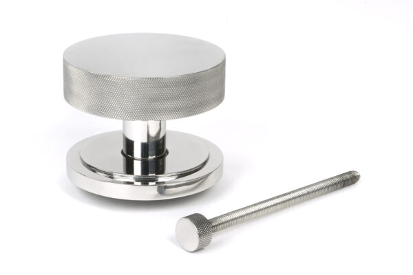 polished marine ss (316) brompton centre door knob (art deco)