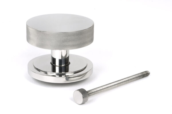 polished marine ss (316) brompton centre door knob (art deco)