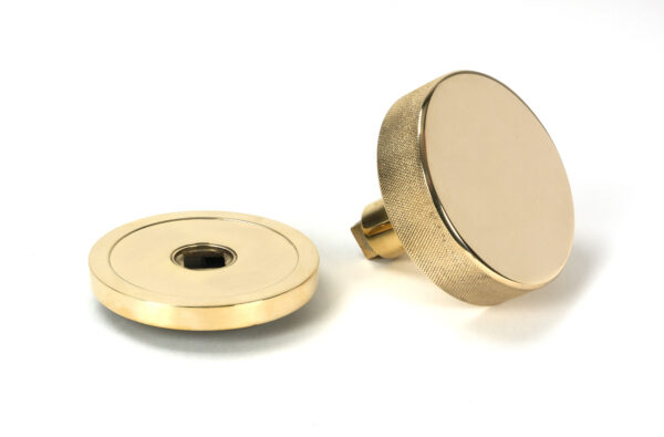 polished brass brompton centre door knob (plain)