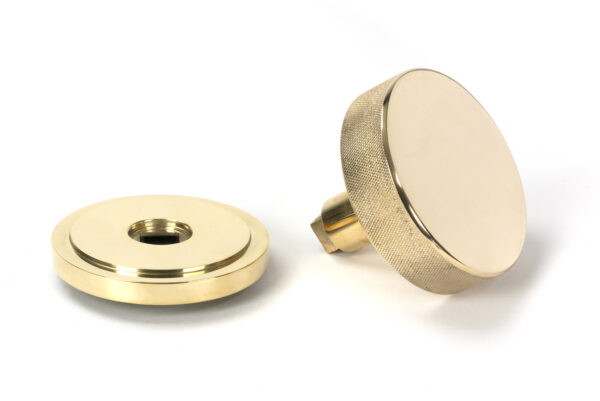 polished brass brompton centre door knob (art deco)