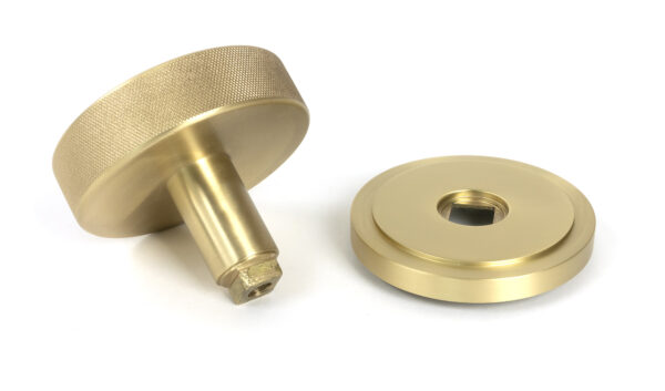 satin brass brompton centre door knob (art deco)