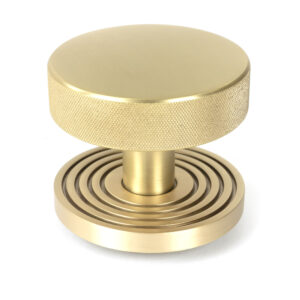 satin brass brompton centre door knob (beehive)