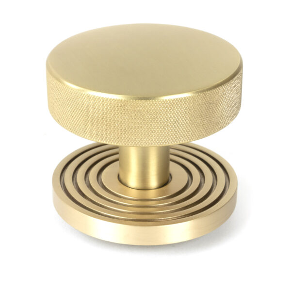 satin brass brompton centre door knob (beehive)
