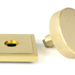 satin brass brompton centre door knob (square)