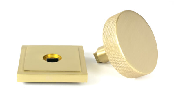 satin brass brompton centre door knob (square)