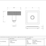 satin brass brompton centre door knob (square)