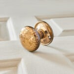 hammered cottage door knobs (pair) aged brass