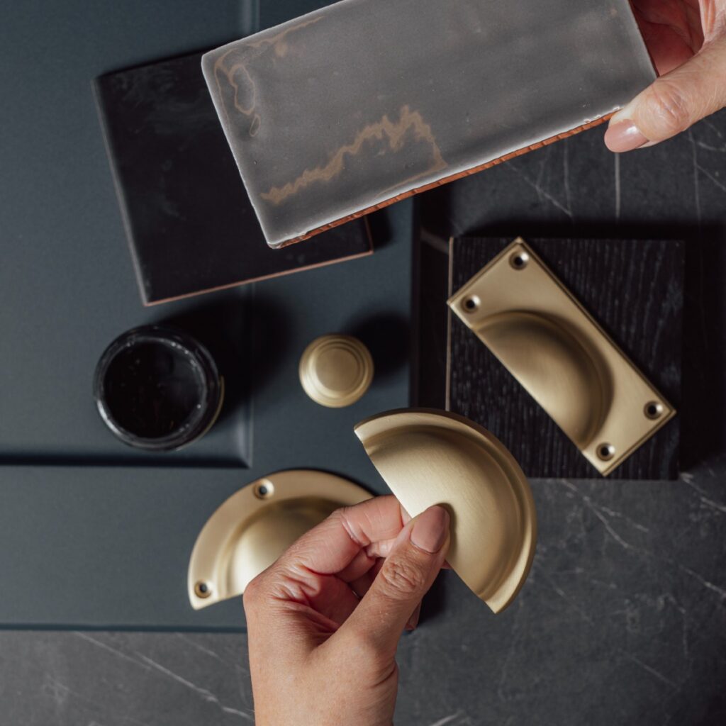 satin brass mood board